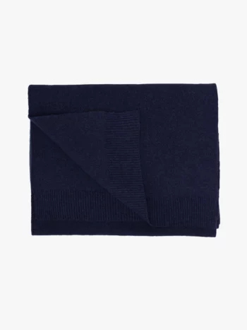 Merino wool scarf navy blue